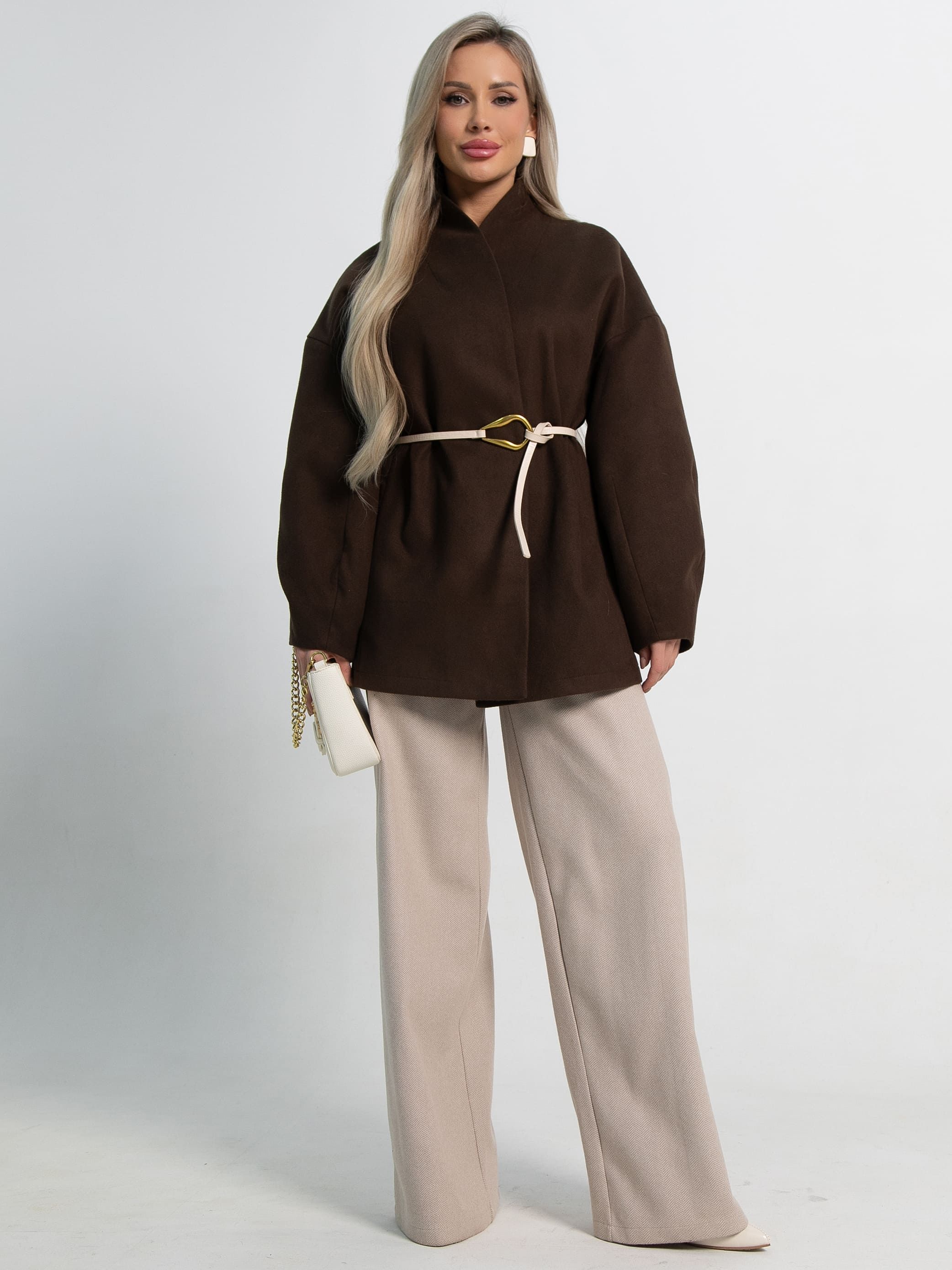 Пальто Мелания (горький шоколад) Б15185-5М