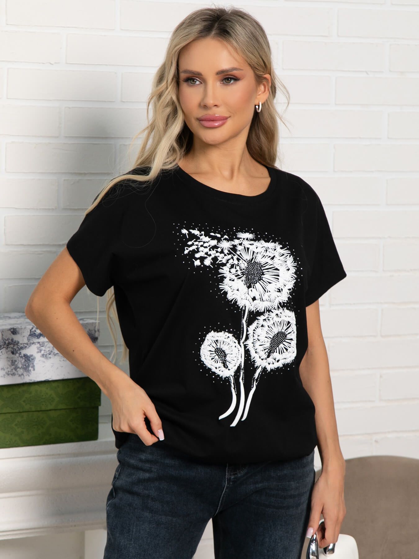 Блуза Фло (черная) Б15507-20М