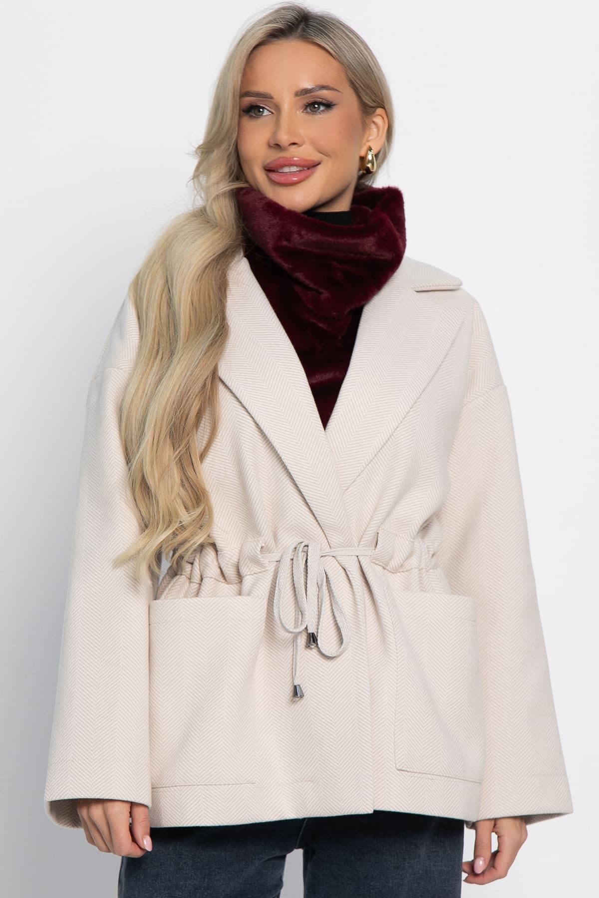 Пальто-пиджак (бежевый) Б15086-7М