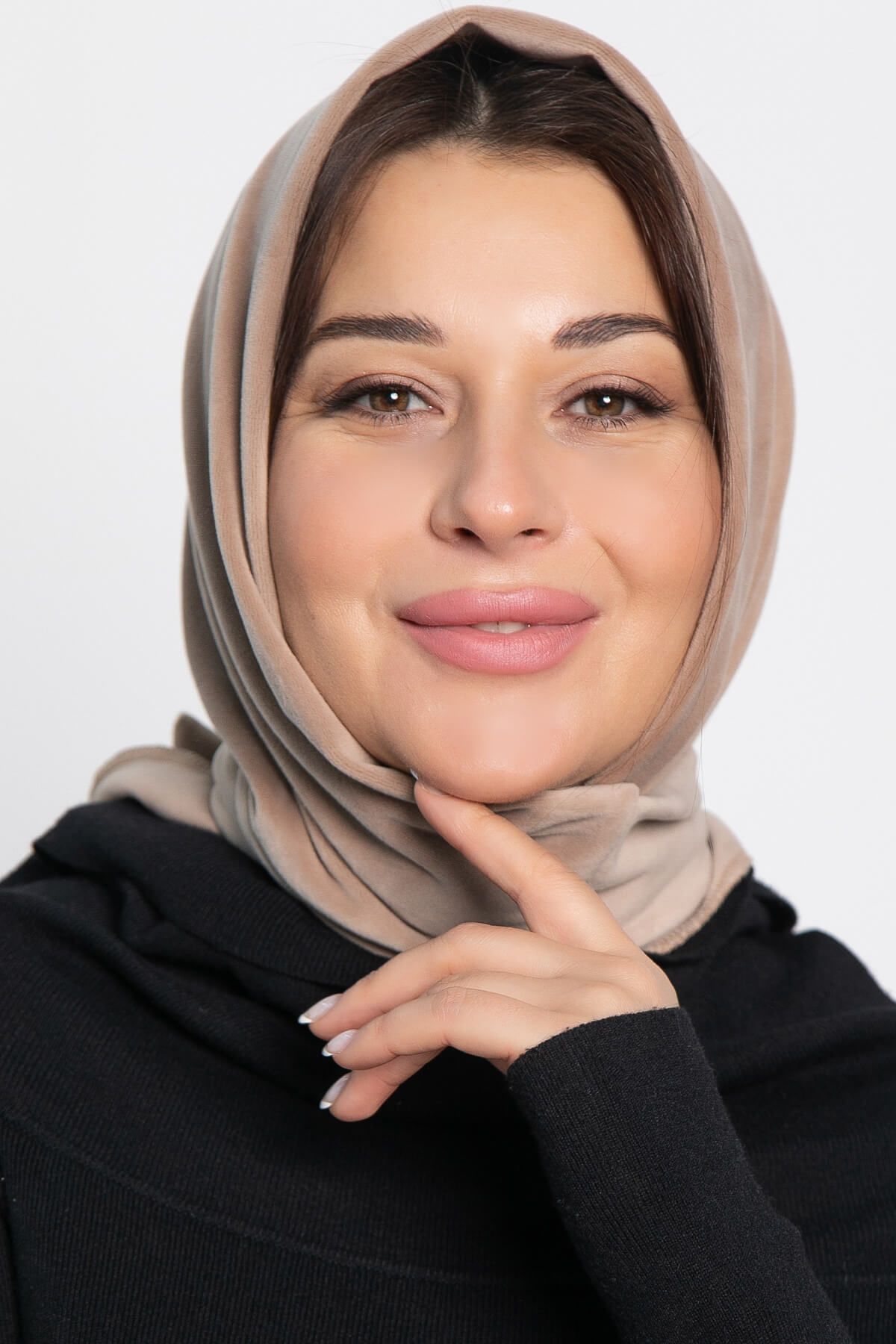 Косынка с завязками Велюр (бежевая) КЗВ11-23М