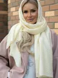 Вязаный палантин (молочный) ВП02-1М