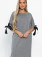 Платье с бантами Кайла (серое) П14873-10М