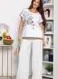Блуза Далия (бело-коричневая) Б13803-20М
