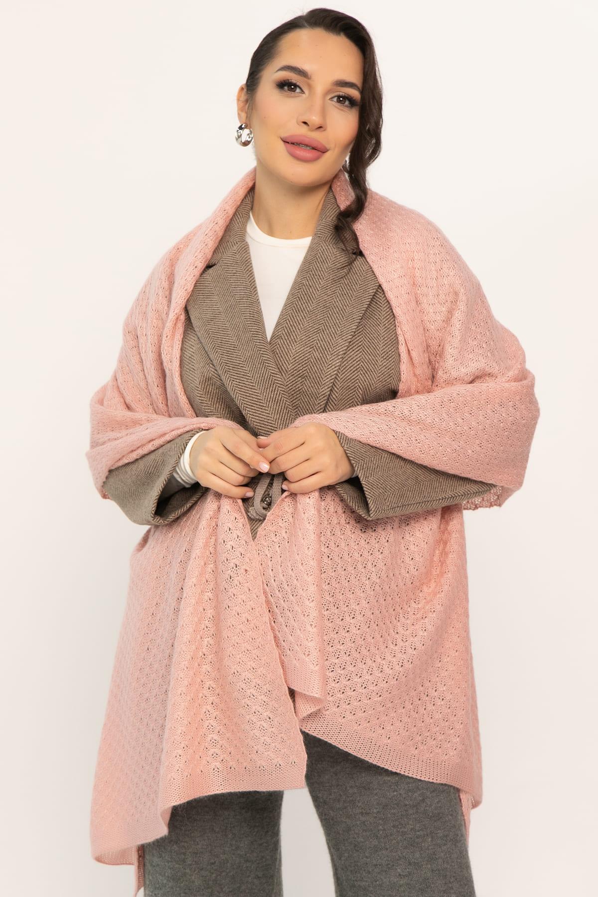 Вязаный палантин (пудра) ВП04-1М