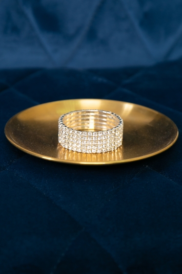 Браслет широкий (стразы, серебро) Бижу56