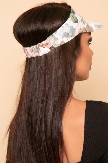 Козырек хлопковый (розы, белый) КЗ34