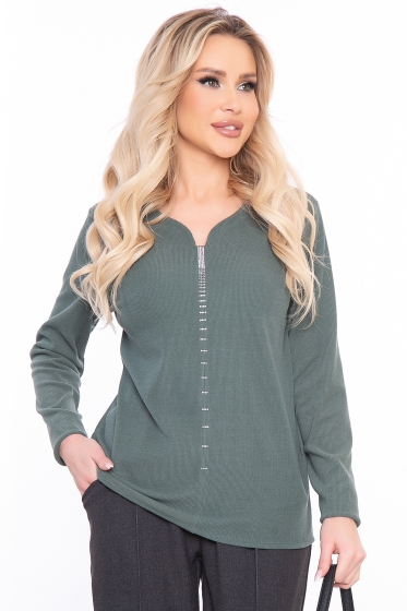 Джемпер "Прикосновение нежности" (олива) Б2986