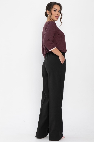 Брюки на резинке Лавриона (черные) Б14262-18М