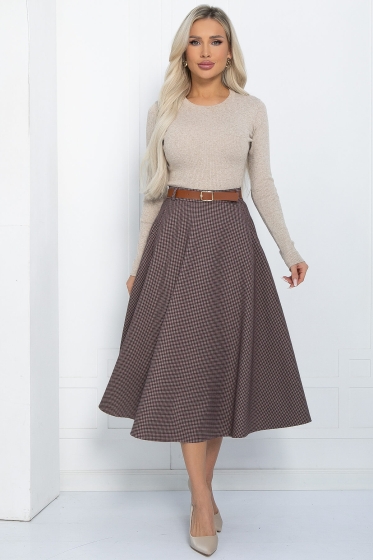 Юбка Уверенная грация (коричнево-бордовая) Ю12213-2