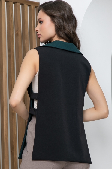 Жилет "Эффектное появление" (блэк/изумруд) Б5708