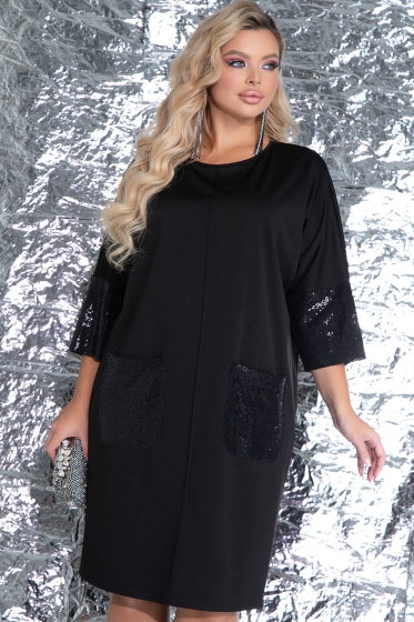 Платье "Эмели" (чёрное) П7500