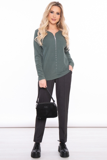 Джемпер "Прикосновение нежности" (олива) Б2986