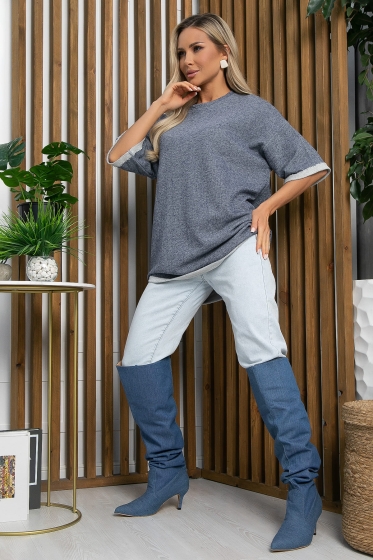 Футболка Карина (джинс) Б13132-22М