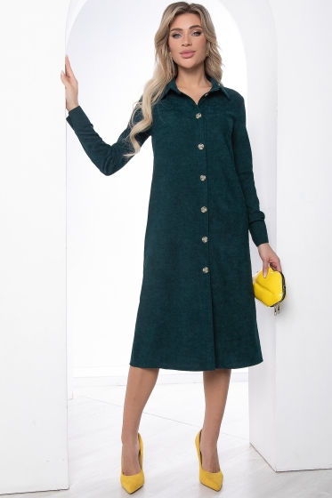 Платье рубашка "Джоанна" (изумруд) П8528