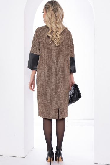 Платье "Кайла" (капучино/блэк) П8150