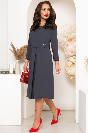 Платье "Кассандра" (темно-серое) П4337